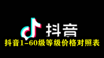 抖音1-60级等级价格对照表