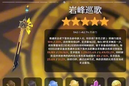 原神岩峰巡歌适合什么角色